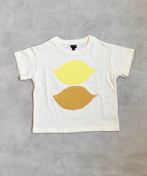 BIG FIELD(ビッグフィールド)の「フロッキーTシャツ/Lemon(80~150cm)(Tシャツ/カットソー・キッズ・オフホワイト/ブラック・130/150/80/120/140/90/110/100)」の4枚目の写真