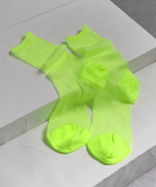 minia（ミニア）の「シアーソックス（ソックス/靴下・レディース・アイボリー/カーキ/パープル/ブルー/イエロー/ブラック・FREE）」の6枚目の写真