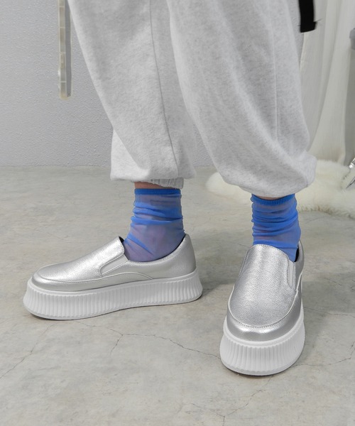 minia（ミニア）の「シアーソックス（ソックス/靴下・レディース・アイボリー/カーキ/パープル/ブルー/イエロー/ブラック・FREE）」の15枚目の写真