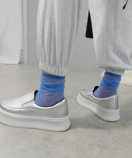 minia（ミニア）の「シアーソックス（ソックス/靴下・レディース・アイボリー/カーキ/パープル/ブルー/イエロー/ブラック・FREE）」の16枚目の写真