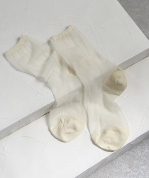 minia（ミニア）の「シアーソックス（ソックス/靴下・レディース・アイボリー/カーキ/パープル/ブルー/イエロー/ブラック・FREE）」の20枚目の写真