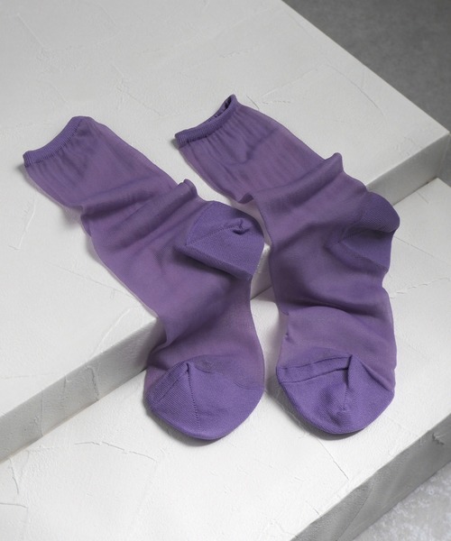 minia（ミニア）の「シアーソックス（ソックス/靴下・レディース・アイボリー/カーキ/パープル/ブルー/イエロー/ブラック・FREE）」の22枚目の写真