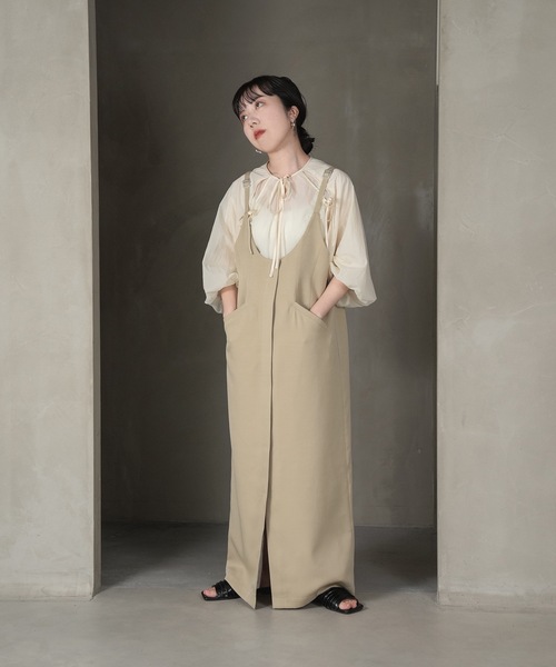 lawgy（ラウジー）の「ribbon satin sheer raglan blouse（シャツ/ブラウス・レディース・ブルー/アイボリー/オレンジ系その他・FREE）」の10枚目の写真