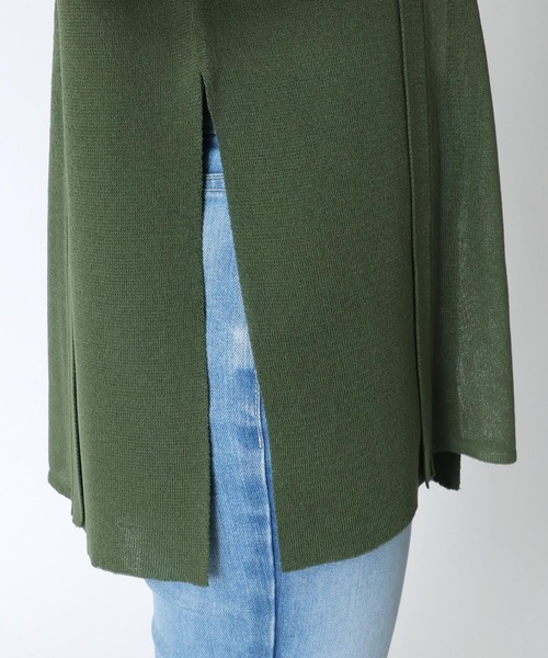 TITE IN THE STORE（ティテ　インザ　ストア）の「ミニネックシアー切替ノースリーブニットプルオーバー（ニット/セーター・レディース・グリーン/チャコールグレー・38）」の15枚目の写真