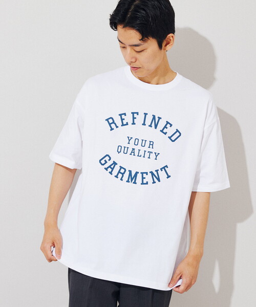 B.C STOCK（ベーセーストック）の「カレッジロゴ Tシャツ ”REFINED GARMENT”（Tシャツ/カットソー・メンズ・ブルー系その他/ホワイト/チャコールグレー/ベージュ・MEDIUM/LARGE）」の2枚目の写真