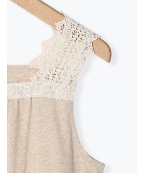 Samansa Mos2(サマンサ モスモス)の「トーションレースノースリーブカットソー(タンクトップ・レディース・キナリ/チャコールグレー/オフホワイト・F)」の10枚目の写真