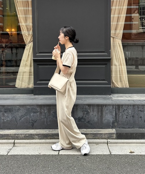 lawgy（ラウジー）の「stitch design useful bag（ショルダーバッグ・レディース・アイボリー/ベージュ/ブラック・FREE）」の9枚目の写真