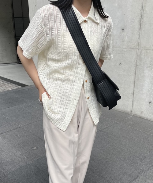 lawgy（ラウジー）の「stitch design useful bag（ショルダーバッグ・レディース・アイボリー/ベージュ/ブラック・FREE）」の7枚目の写真