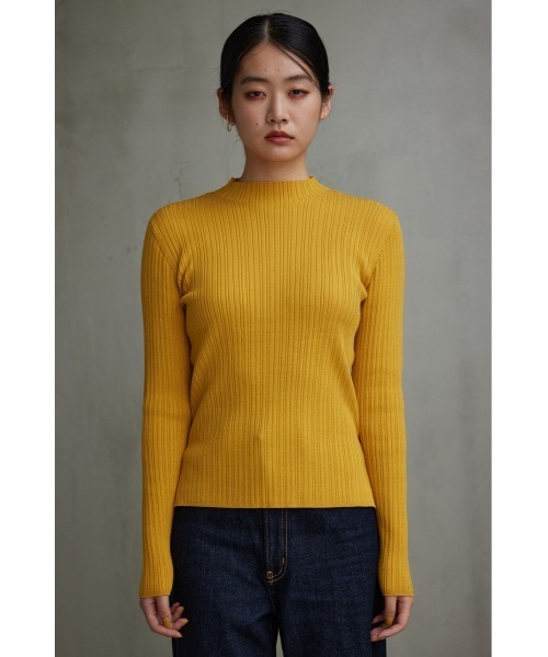 AZUL by moussy(アズールバイマウジー)の「ランダムリブハイネックニットトップス(ニット/セーター・レディース・グレー/ブルー/アイボリー/ブラック/イエロー/ミント/ライトグレー・SMALL/MEDIUM)」の11枚目の写真