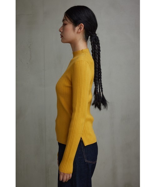 AZUL by moussy(アズールバイマウジー)の「ランダムリブハイネックニットトップス(ニット/セーター・レディース・グレー/ブルー/アイボリー/ブラック/イエロー/ミント/ライトグレー・SMALL/MEDIUM)」の12枚目の写真