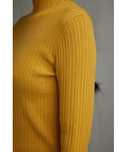 AZUL by moussy(アズールバイマウジー)の「ランダムリブハイネックニットトップス(ニット/セーター・レディース・グレー/ブルー/アイボリー/ブラック/イエロー/ミント/ライトグレー・SMALL/MEDIUM)」の15枚目の写真
