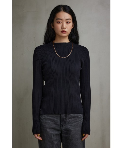 AZUL by moussy(アズールバイマウジー)の「ランダムリブハイネックニットトップス(ニット/セーター・レディース・グレー/ブルー/アイボリー/ブラック/イエロー/ミント/ライトグレー・SMALL/MEDIUM)」の20枚目の写真
