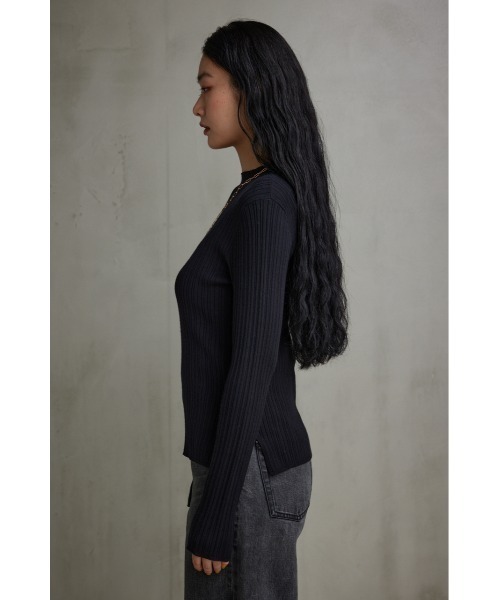AZUL by moussy(アズールバイマウジー)の「ランダムリブハイネックニットトップス(ニット/セーター・レディース・グレー/ブルー/アイボリー/ブラック/イエロー/ミント/ライトグレー・SMALL/MEDIUM)」の21枚目の写真