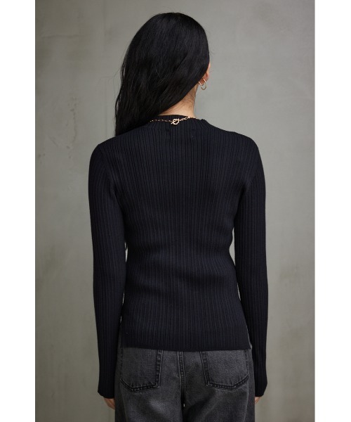 AZUL by moussy(アズールバイマウジー)の「ランダムリブハイネックニットトップス(ニット/セーター・レディース・グレー/ブルー/アイボリー/ブラック/イエロー/ミント/ライトグレー・SMALL/MEDIUM)」の22枚目の写真