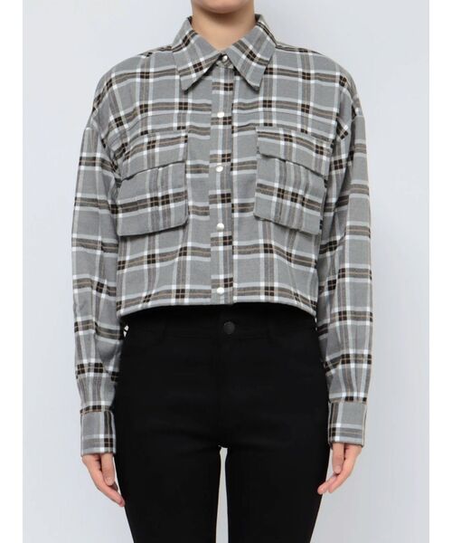 EMODA（エモダ）の「ドロストリングクロップシャツ（シャツ/ブラウス・レディース・その他/カーキ/アイボリー/ブラック・FREE）」の14枚目の写真