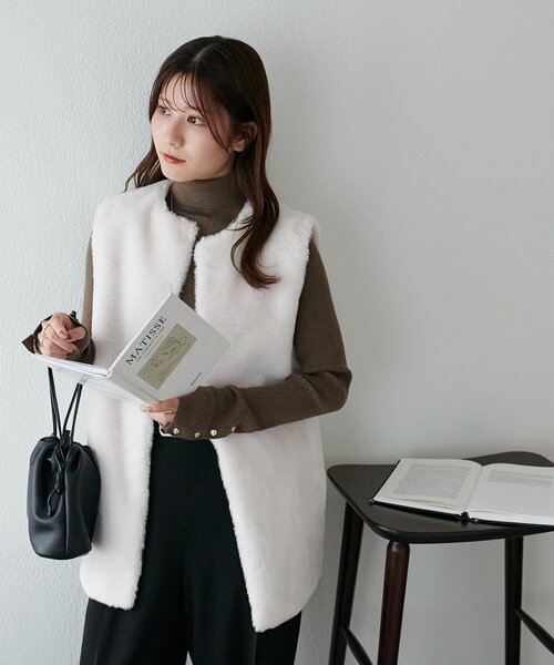 WEB限定】フェイクファーロングベスト（ベスト）｜DISCOAT（ディス