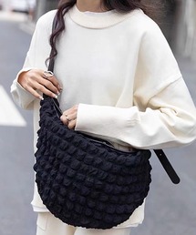 florist | 【2WAY】レザーショルダー×ぽこぽこポップコーンのハーフムーンバッグ/メッセンジャーバッグ/ショルダーバッグ(メッセンジャーバッグ)