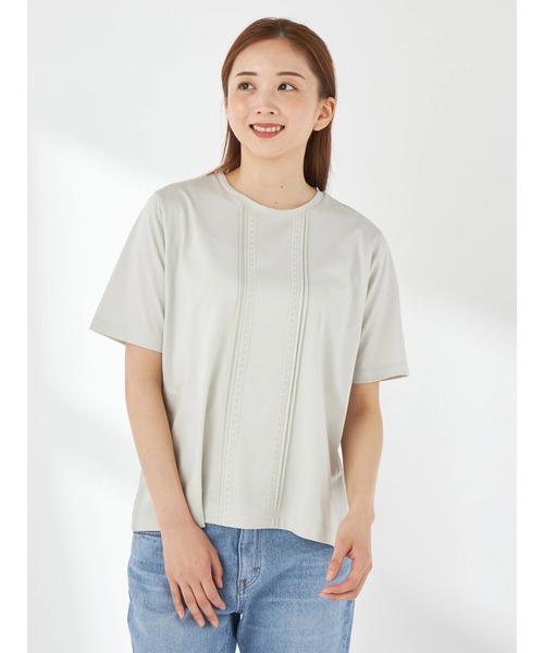 McGREGOR(マックレガー)の「【接触冷感】レースTシャツ(Tシャツ/カットソー・レディース・グレー/アイボリー/ネイビー/ピンク/サンドグレー・M/L)」の3枚目の写真