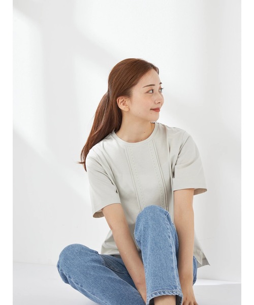 McGREGOR(マックレガー)の「【接触冷感】レースTシャツ(Tシャツ/カットソー・レディース・グレー/アイボリー/ネイビー/ピンク/サンドグレー・M/L)」の7枚目の写真