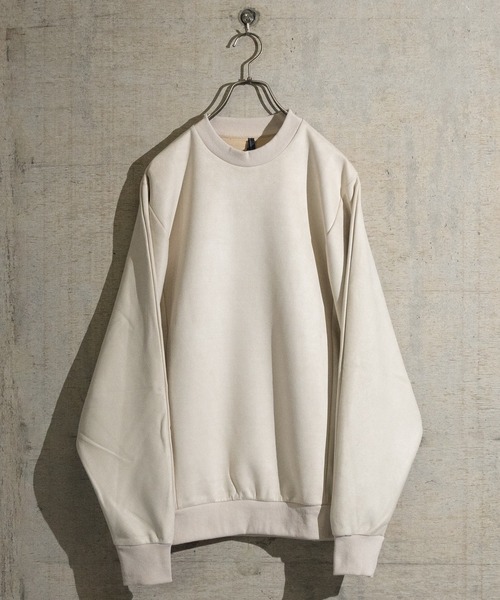 JOHN'S CLOSET（ジョンズクローゼット）の「【i】カットスエードポンチ ドルマンスリーブ クルーネックスウェット（スウェット・メンズ・チャコールグレー/ブラック/オフホワイト/サックスブルー・MEDIUM/LARGE/X-LARGE）」の3枚目の写真