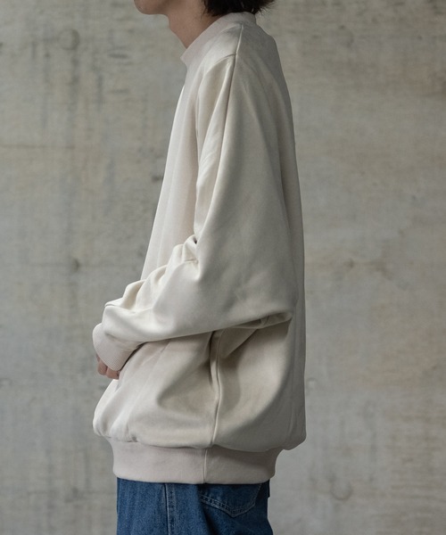 JOHN'S CLOSET（ジョンズクローゼット）の「【i】カットスエードポンチ ドルマンスリーブ クルーネックスウェット（スウェット・メンズ・チャコールグレー/ブラック/オフホワイト/サックスブルー・MEDIUM/LARGE/X-LARGE）」の6枚目の写真