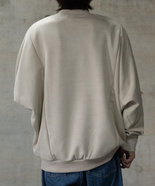 JOHN'S CLOSET（ジョンズクローゼット）の「【i】カットスエードポンチ ドルマンスリーブ クルーネックスウェット（スウェット・メンズ・チャコールグレー/ブラック/オフホワイト/サックスブルー・MEDIUM/LARGE/X-LARGE）」の7枚目の写真