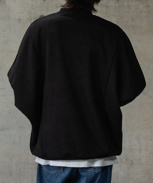 JOHN'S CLOSET（ジョンズクローゼット）の「【i】カットスエードポンチ ドルマンスリーブ クルーネックスウェット（スウェット・メンズ・チャコールグレー/ブラック/オフホワイト/サックスブルー・MEDIUM/LARGE/X-LARGE）」の10枚目の写真