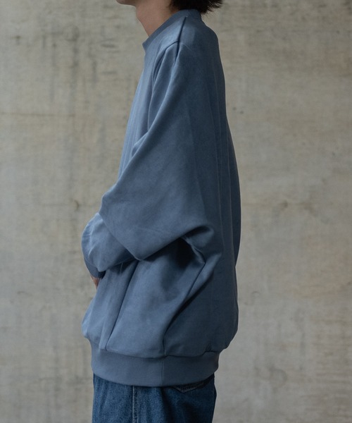 JOHN'S CLOSET（ジョンズクローゼット）の「【i】カットスエードポンチ ドルマンスリーブ クルーネックスウェット（スウェット・メンズ・チャコールグレー/ブラック/オフホワイト/サックスブルー・MEDIUM/LARGE/X-LARGE）」の15枚目の写真