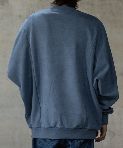 JOHN'S CLOSET（ジョンズクローゼット）の「【i】カットスエードポンチ ドルマンスリーブ クルーネックスウェット（スウェット・メンズ・チャコールグレー/ブラック/オフホワイト/サックスブルー・MEDIUM/LARGE/X-LARGE）」の16枚目の写真