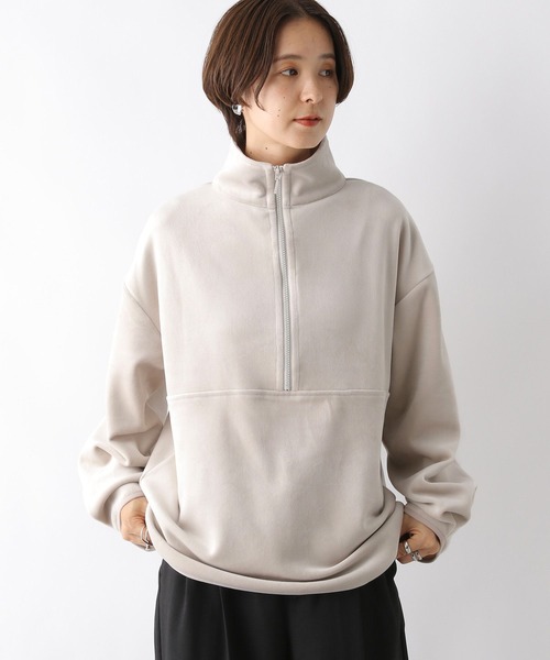 LEPSIM（レプシィム）の「シャギーハーフジッププルオーバー　976183（Tシャツ/カットソー・レディース・グレー/アイボリー/ブラウン・FREE）」の6枚目の写真