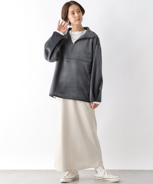 LEPSIM（レプシィム）の「シャギーハーフジッププルオーバー　976183（Tシャツ/カットソー・レディース・グレー/アイボリー/ブラウン・FREE）」の7枚目の写真