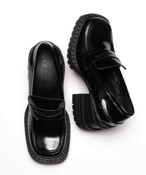 SVEC（シュベック）の「ブロックヒール ペニーローファー パンプス（ローファー・レディース・ブラック・35/36/37/38/39/40）」の7枚目の写真