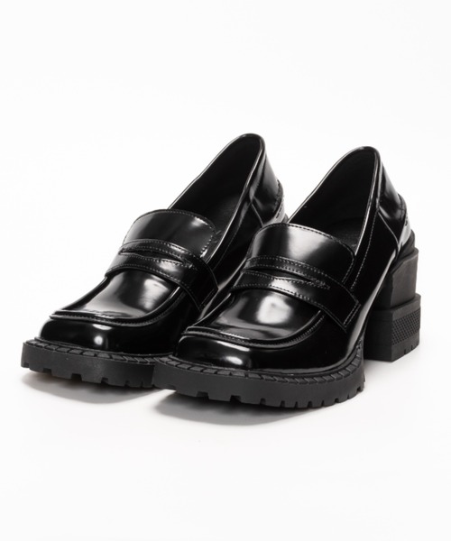 SVEC（シュベック）の「ブロックヒール ペニーローファー パンプス（ローファー・レディース・ブラック・35/36/37/38/39/40）」の4枚目の写真