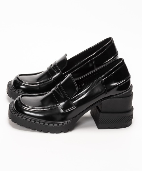 SVEC（シュベック）の「ブロックヒール ペニーローファー パンプス（ローファー・レディース・ブラック・35/36/37/38/39/40）」の5枚目の写真