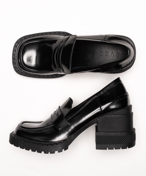 SVEC（シュベック）の「ブロックヒール ペニーローファー パンプス（ローファー・レディース・ブラック・35/36/37/38/39/40）」の8枚目の写真