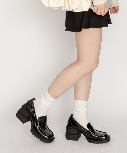 SVEC（シュベック）の「ブロックヒール ペニーローファー パンプス（ローファー・レディース・ブラック・35/36/37/38/39/40）」の19枚目の写真