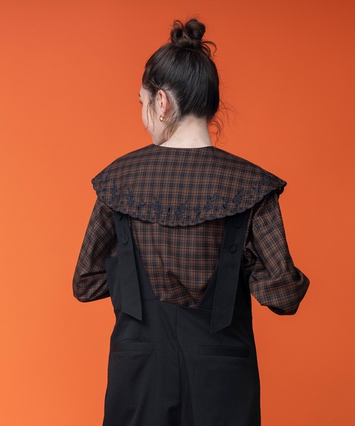 COMMRE（コムル）の「刺繍ビッグカラーブラウス（シャツ/ブラウス・レディース・ブラウン系その他/ブラック/ホワイト・FREE）」の12枚目の写真