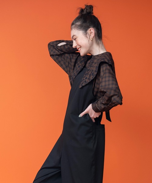 COMMRE（コムル）の「刺繍ビッグカラーブラウス（シャツ/ブラウス・レディース・ブラウン系その他/ブラック/ホワイト・FREE）」の14枚目の写真