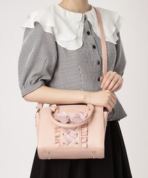 ガーリー系 リボン2WAYボストンバッグ