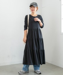 丈が選べるとろみティアードワンピース