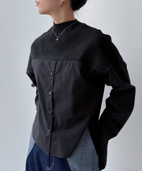 VACANCY（ヴァカンシー）の「リブニットドッキングシャツ（シャツ/ブラウス・レディース・ブラック/グレー/ブルー・FREE）」の15枚目の写真