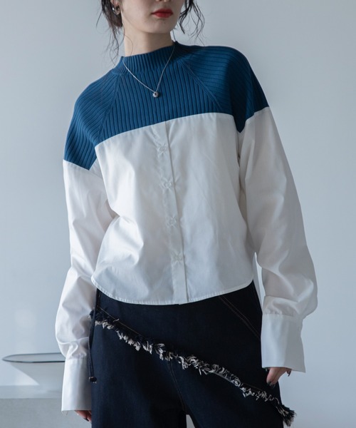 VACANCY（ヴァカンシー）の「リブニットドッキングシャツ（シャツ/ブラウス・レディース・ブラック/グレー/ブルー・FREE）」の21枚目の写真