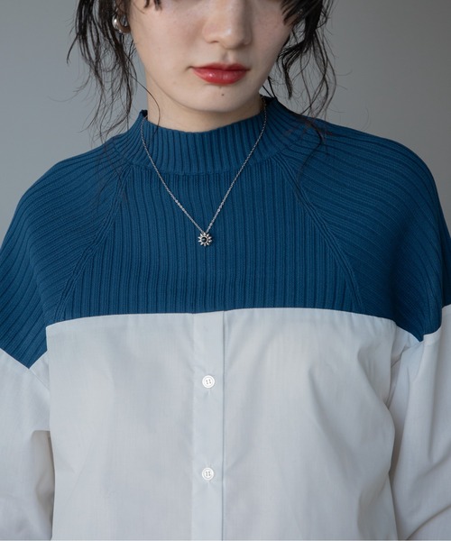 VACANCY（ヴァカンシー）の「リブニットドッキングシャツ（シャツ/ブラウス・レディース・ブラック/グレー/ブルー・FREE）」の18枚目の写真