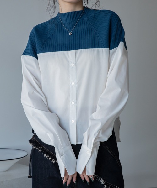 VACANCY（ヴァカンシー）の「リブニットドッキングシャツ（シャツ/ブラウス・レディース・ブラック/グレー/ブルー・FREE）」の20枚目の写真