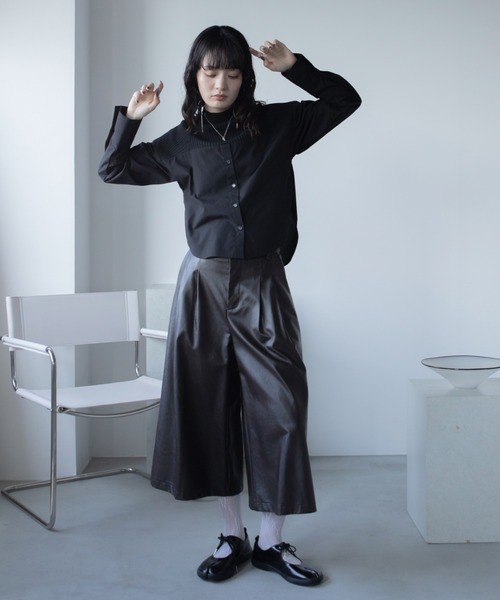 VACANCY（ヴァカンシー）の「リブニットドッキングシャツ（シャツ/ブラウス・レディース・ブラック/グレー/ブルー・FREE）」の12枚目の写真