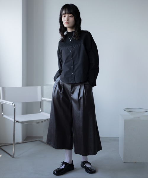 VACANCY（ヴァカンシー）の「リブニットドッキングシャツ（シャツ/ブラウス・レディース・ブラック/グレー/ブルー・FREE）」の13枚目の写真