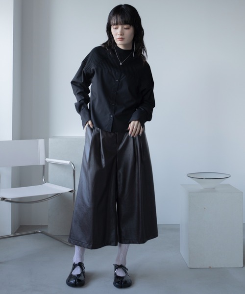 VACANCY（ヴァカンシー）の「リブニットドッキングシャツ（シャツ/ブラウス・レディース・ブラック/グレー/ブルー・FREE）」の14枚目の写真