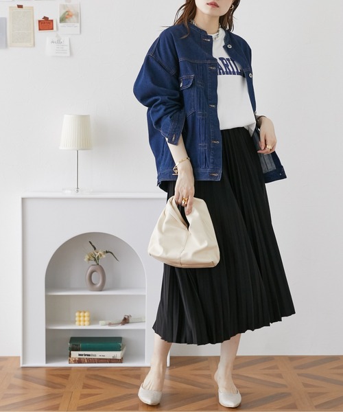 nissen（ニッセン）の「スムースアコーディオンプリーツスカート（スカート・レディース・ブラウン/ブラック/グリーン・L/LL/S/M）」の5枚目の写真