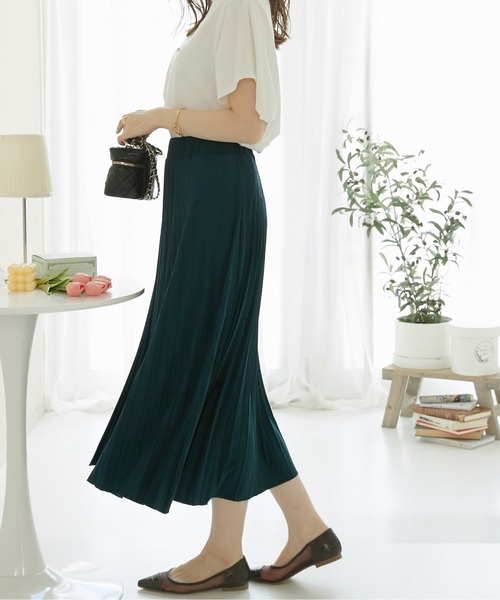 nissen（ニッセン）の「スムースアコーディオンプリーツスカート（スカート・レディース・ブラウン/ブラック/グリーン・L/LL/S/M）」の13枚目の写真