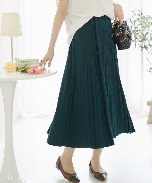 nissen（ニッセン）の「スムースアコーディオンプリーツスカート（スカート・レディース・ブラウン/ブラック/グリーン・L/LL/S/M）」の15枚目の写真